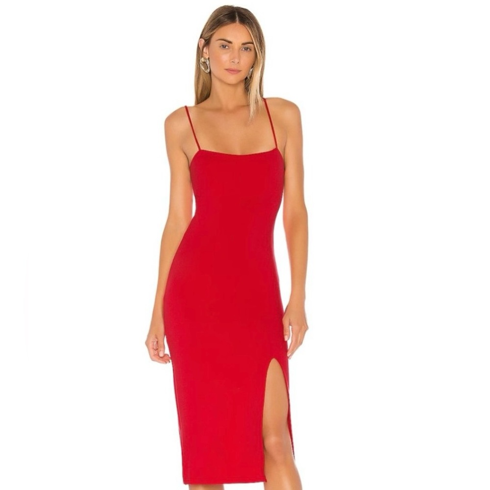 Lovers + Friends Skylar Midi Red Dress in size Small